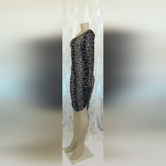 Dot's Leopard One Shoulder Midi Dress 2X - Picture 8 of 11